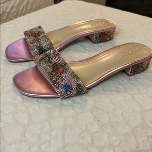Betsey Johnson Lavender Embellished Slide Sandals